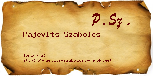 Pajevits Szabolcs névjegykártya